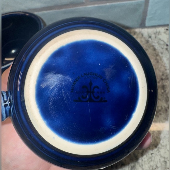 Set of 2 Fiesta Homer Laughlin Jumbo Mugs (18 oz), Cobalt Blue, Lead-Free - Picture 3 of 3